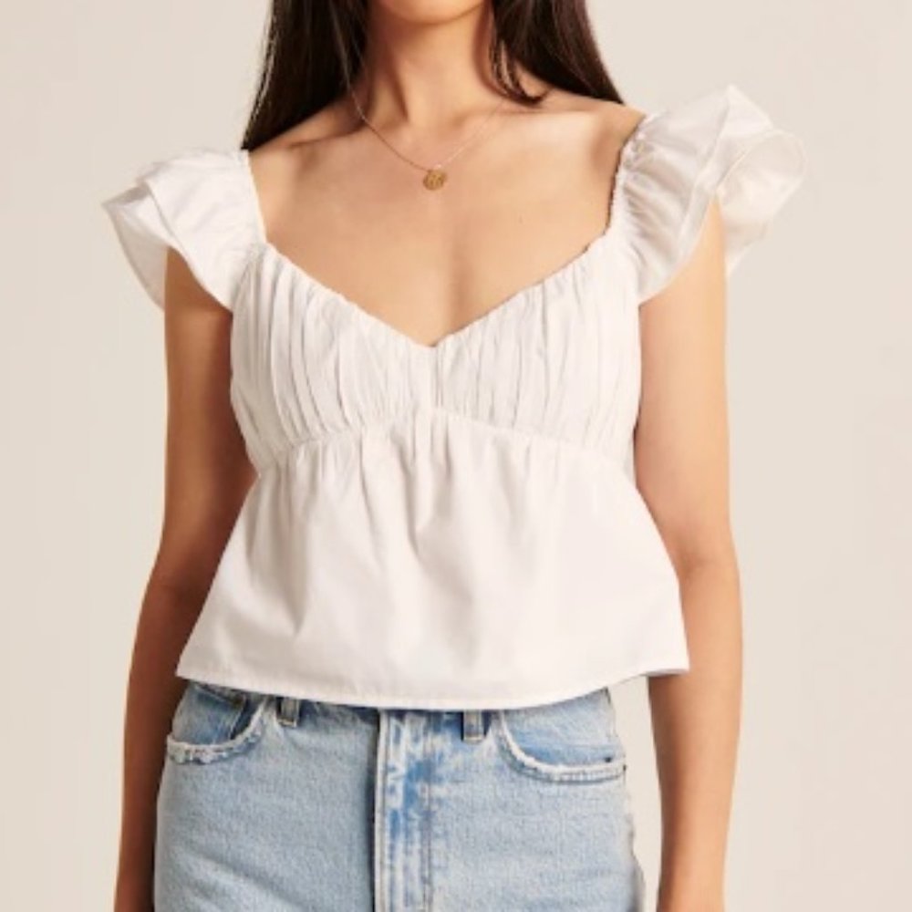 White Abercrombie & Fitch Poplin Shirt